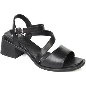 Resim Greyder 32480 Kadın Siyah Hakiki Deri Kadın Topuklu Sandalet-439 Siyah 