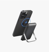 Resim uniq HOVEO MANYETİK HIZLI KABLOSUZ USB-C PD POWERBANK İLE STAND 5000MAH - KÖMÜR GRİ 