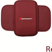 Resim Chuangyinshop 1 Adet Evrensel Suni Deri Araç Kolçak Yastığı Depoluz Cebi Kırmızı Toyota Honda Mazda 