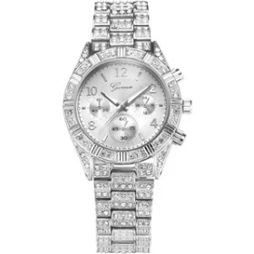 Resim Hanyang Gümüş Yeni Moda Cenevre Paslanmaz Çelik Bant Saatler Kadınlar Lüks Taklidi Bilezik Saatler Bayanlar Kuvars Elbise Saatler Saat XB40 (Yurt Dışından) 