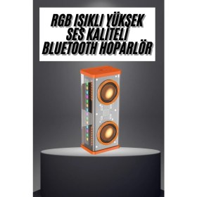Resim Techno Stock Rgb Işıklı Hoparlör Taşınabilir Hoparlör Kablosuz Bluetooth 5.0 Bağlantı 