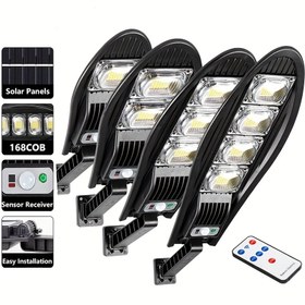 Resim 1 adet yükseltme, 168LED güneş enerjili sokak lambası, açık hava LED bahçe duvarı ayarlanabilir açı güneş ışığı 
