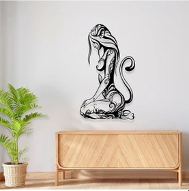 Resim Lazer Kesim Tablo Kedi Kadın Metal Tablo Tasarımı 