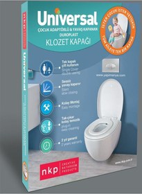 Resim NKP Üniversal Çocuk Adaptörlü Yavaş Kapanır Klozet Kapağı(CLZ) 