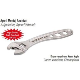 Resim İzeltaş Ayarlı Montaj Anahtarı 0615 01 0200 (l 8''- L 200 Mm) 1 Adet 