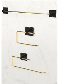 Resim Karteya Yapışkanlı Paslanmaz Gold Uzun Havluluk Wc Kağıtlık Ve Rulo Havluluk Banyo Mutfak 3'lü Set Altın 