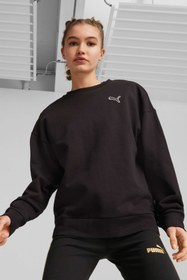 Resim BETTER ESSENTIALS Crew TR Siyah Kadın Sweatshirt 