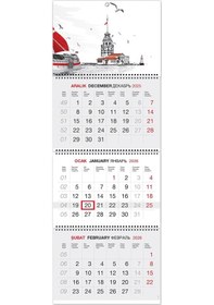 Resim 2026 Jumbo Boy Kuşe Gemici Takvimi Denizci Duvar Takvimi 33x92,5 Cm 