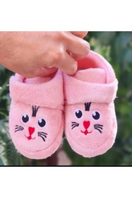 Resim Pandalina Kız Çocuk Panduf Cırtcırtlı Panduf Kaydırmaz Taban Anaokulu Kreş Ev Ayakkabısı 