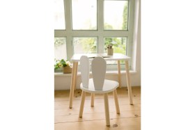 Resim The Mimar The White Tavşan Kulaklı Montessori Çocuk Masa Sandalye Seti 