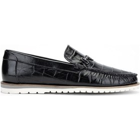 Resim Valmenti Camilaerkek Siyah Kroko Hakiki Deri Loafer Ayakkabı 355 13974 Erk Ayk Y24 Siyah 