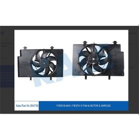Resim KALE 354735 FAN MOTORU KOMPLE FORD: FIESTA/BMAX FAN MOTORU DIZEL+ 