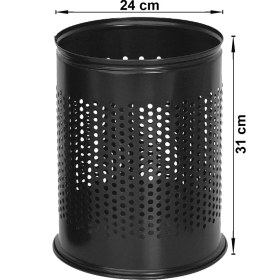 Resim Berta Brg T1 Ofis Tipi Masa Altı Delikli Siyah Çöp Kovası 14 lt 