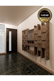 Resim rafineritasarım ELİPS Posta Kutusu MDF 18 ' Lİ GRİ 