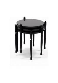 Resim Puzzle Salon&oturma Odası Yuvarlak Zigon Sehpa Takımı - Siyah 