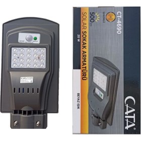 Resim Cata CT-4690 Güneş Enerjili Bahçe Aydınlatma Solar Sokak Lambası 20W Solar Armatür LED Projektör 