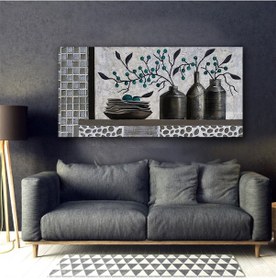 Resim Kanvas Tablo 3 Lü Vazoda Modern Çiçekler 