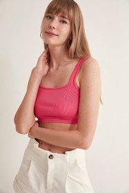 Resim Askılı Pembe Triko Top 