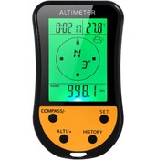 Resim Hombey Siyah-sarı Dijital Yükseklik Ölçer, 8 İşlevli Barometre, Kompas, Termometre, Hava Tahmini Dış Mekan Enstrümanı, Lcd Işıklı Ekran, Pil Dahil 