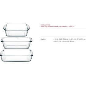 Resim Paşabahçe Borcam 3 Lü Midi Borcam Set (Küçük Boy) 