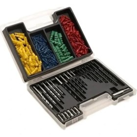 Resim Parçalara Ayrılmış 100’LÜ Delme ve Dübel Seti – Matkap Uçları, Renkli Plastik Dübel Kutusu, Ahşap, Metal ve Için Uyumlu Delme Seti 