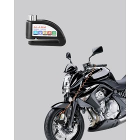 Resim 110 Db Alarmlı Disk Fren Kilidi Su Geçirmez Çelik Gövde Motosiklet Güvenlik Midastech 