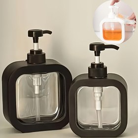Resim Çok Boyutlu Manuel Pompa Dağıtım Şişeleri - 10.14oz ve 16.91oz, Şampuan, Duş Jeli ve Dezenfektan için Şeffaf Plastik Şişeler 