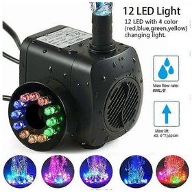 Resim Bahçe Ve Gölet İçin 12 Led'li 15w 800l/h Çeşme Pompası - Model 