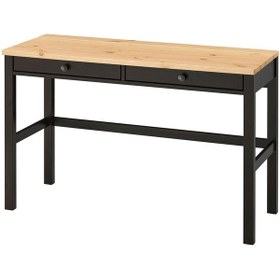 Resim Çalışma Masası, Venge-açık Kahverengi Hemnes 120x47 2 Çekmeceli Masif Ahşap Meridyendukkan 