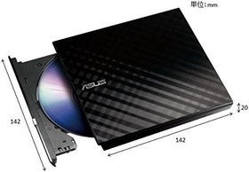 Resim ASUS Sdrw-08D2S-U Lite - Windows Ve Mac Os Için Uyumlu Ömür Boyu Veri Yedeklemesi için M-Disc Desteği ile Taşınabilir 8X DVD Yazıcı, Siyah 