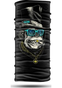Resim Fötr Şapkalı Maymun Desenli Motosiklet Bandana Boyunluk Outdoor B 
