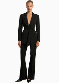 Resim Classic Blazer With Belt Klasik Blazer Kadın Ceket - Siyah / XL 