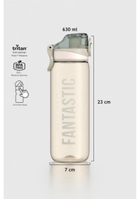 Resim Renga Trego Yazı Desenli 630 Ml Tritan Matara 912155 Bej Bej 
