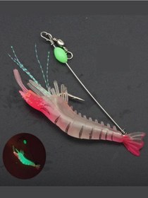 Resim Eagenset Fosforlu Glow Silikon Karides Yapay Yem Pembe 