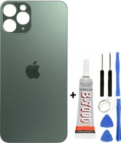 Resim Apple Uyumlu iPhone , , 11 Pro Arka Kapak Cam +yapıştırıcı B700 + Tamir Seti - Yeşil Yeşil 