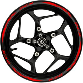 Resim TheSpaceCar PCX kırmızı yazılı kırmızı pençe şeritli 