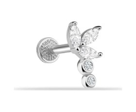Resim Cherry By Özkonak Markis Taşlı Lotus Minimal Tragus Piercing Sarı 