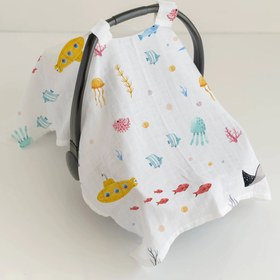 Resim Denizaltı Pamuk Müslin Puset Örtüsü 