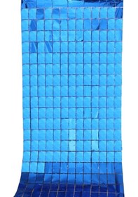 Resim Sones 2 Adet 1x2 M Kare Yağmur İpek Kapı Perdesi Doğum Günü Partisi Arka Plan Duvar Dekorasyonu Bej Kraliyet Mavisi 3+ 