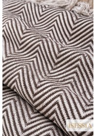 Resim Miora Zigzak Desenli Bohem Koltuk Örtüsü Tekli & Üçlü Koltuk 200 X 230 Cm Kahverengi 