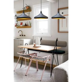 Resim Woodhub Üçlü Champion Siyah Sarkıt Lamba Yemek Masası Oturma Odası Mutfak Salon Otel Showroom Hol 