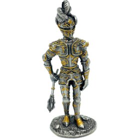 Resim Orta Çağ Balyozlu Şövalye Kurşun Asker Figürü 