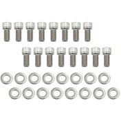 Resim Leezsing Ford 260 289 302 351w 351c 5.0l Paslanmaz Çelik Başlık Cıvata Takımı - 16 Adet Allen Soket Başlı Cıvata Ve Pul İçerir Gümüş 