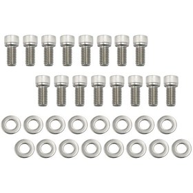 Resim Leezsing Ford 260 289 302 351w 351c 5.0l Paslanmaz Çelik Başlık Cıvata Takımı - 16 Adet Allen Soket Başlı Cıvata Ve Pul İçerir Gümüş 