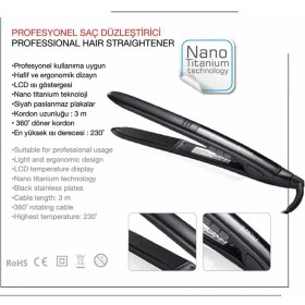 Resim Trina Profesyonel Saç Düzleştirici Seramik Plaka 40 mm 230°C Isı Ayarı ile Hızlı Isınma 