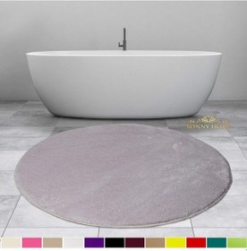 Resim Bonny Home Elite Gri 100x100 Cm Yuvarlak Peluş Banyo Paspası Kaymaz Gri 