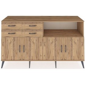 Resim Kronos Konsol 4 Raflı 4 Çekmeceli 4 Kapaklı 176x59x99 Çam-çam Çam-çam 