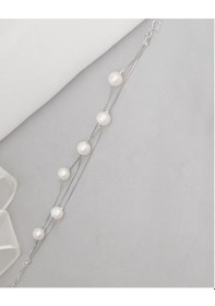 Resim Brezza Lusso Jewelry 925 Ayar Gümüş Hakiki İncili Sarmal Kadın Bileklik 