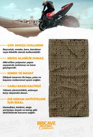 Resim Bricave Altın Geometrik Desenli Motosiklet Bandana Boyunluk Maske 