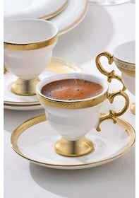 Resim Aryıldız Majesty 6 Kişilik Kahve Fincan Takımı Gold 